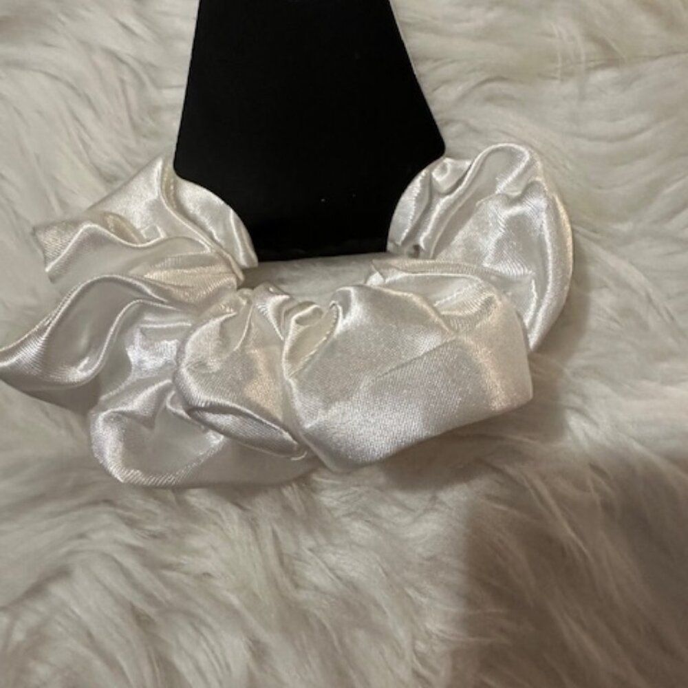 White Satin Scrunchie - women's SC2944 Handmade Boutique
